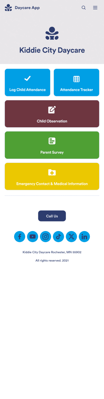 Daycare App Template