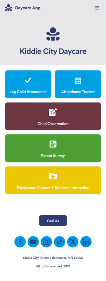 Daycare App Template