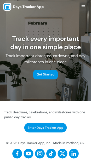 Days Tracker App Template