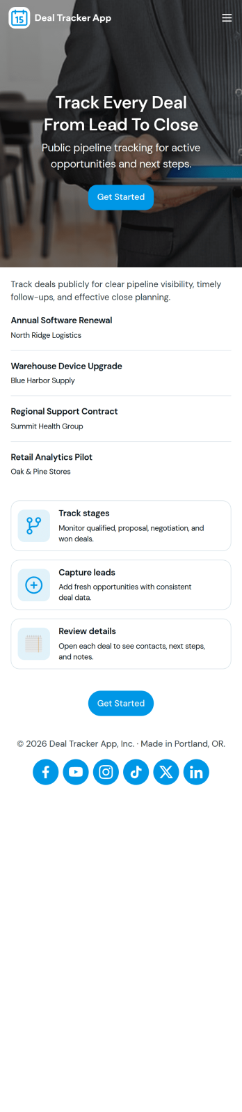 Deal Tracker App Template