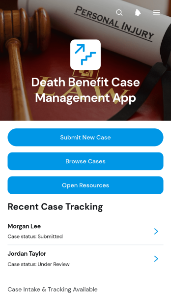 Death Benefit Case Management App Template