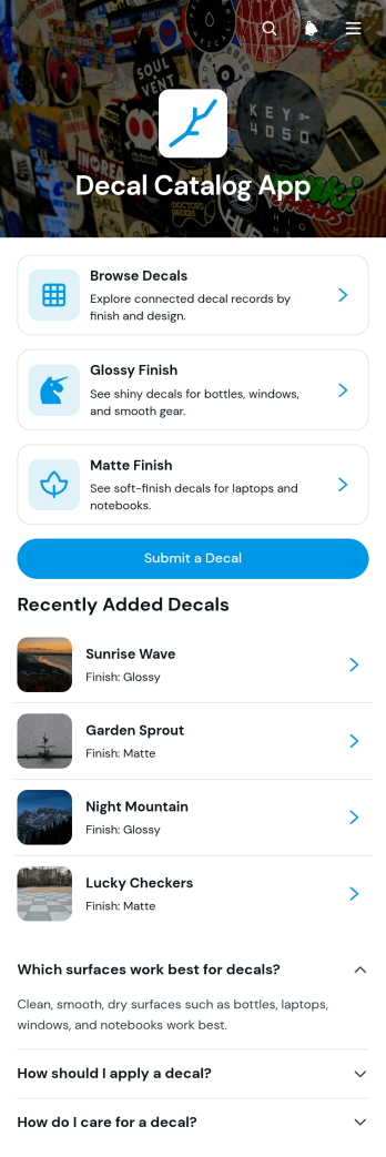 Decal Catalog App Template