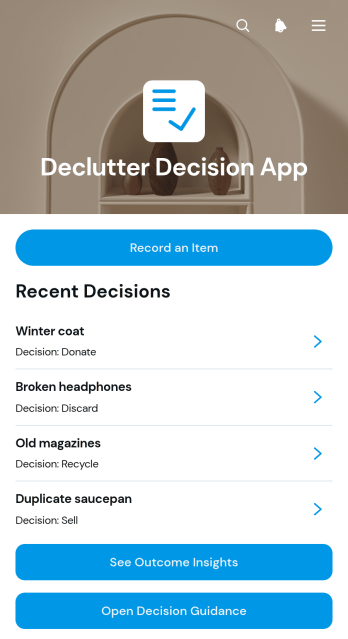 Declutter Decision App Template