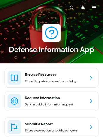 Defense Information App Template