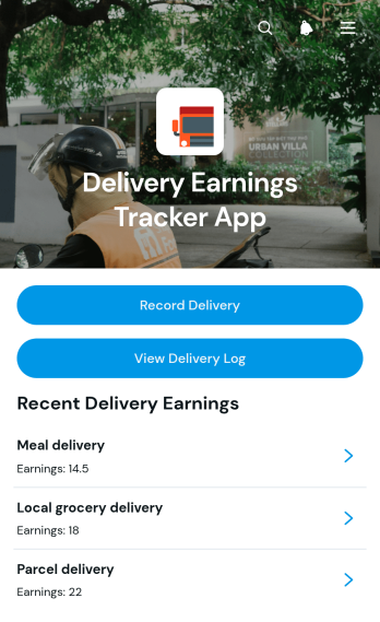 Delivery Earnings Tracker App Template