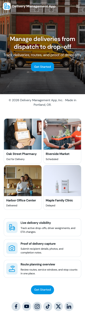 Delivery Management App Template