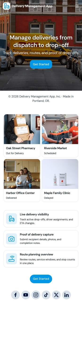 Delivery Management App Template