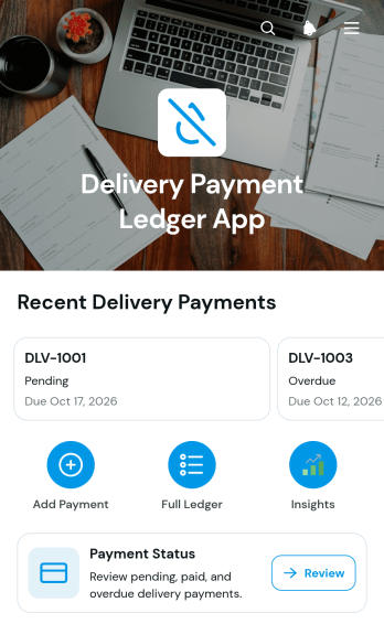 Delivery Payment Ledger App Template