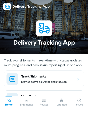 Delivery Tracking App Template