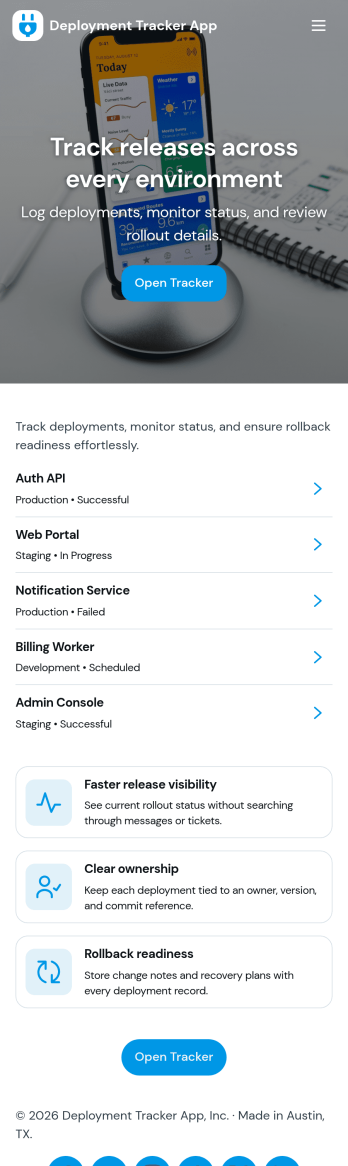 Deployment Tracker App Template