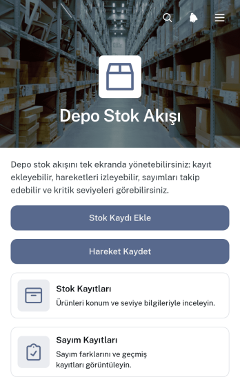 Depo Envanter Akışı Uygulama Șablonu
