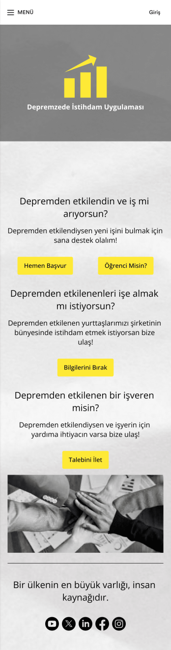 Depremzede İstihdam Uygulama Șablonu