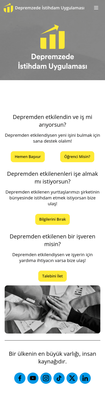 Depremzede İstihdam Uygulama Șablonu