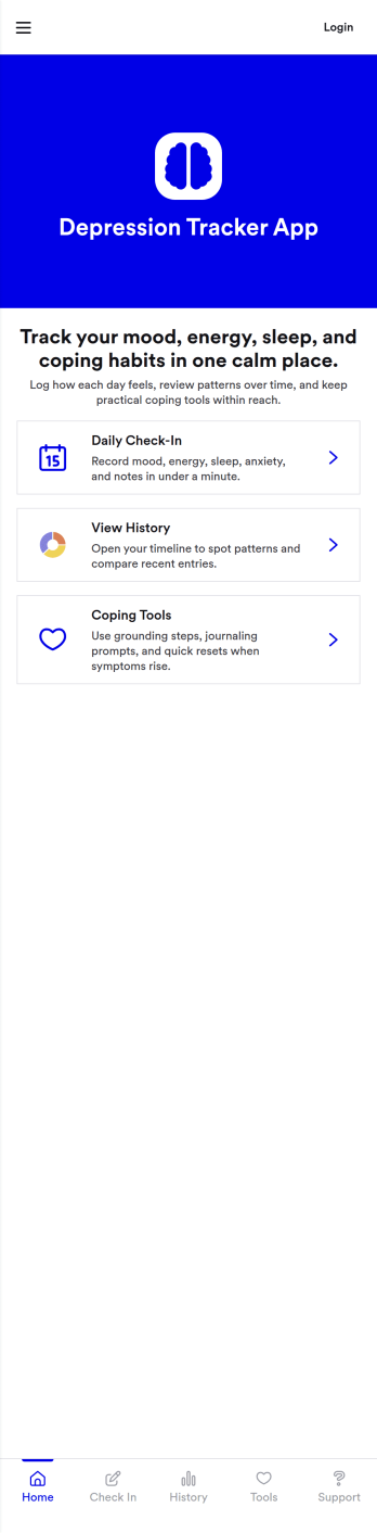 Depression Tracker App Template
