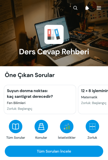 Ders Cevap Rehberi Uygulama Șablonu