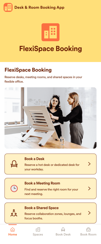 Desk & Room Booking App Template