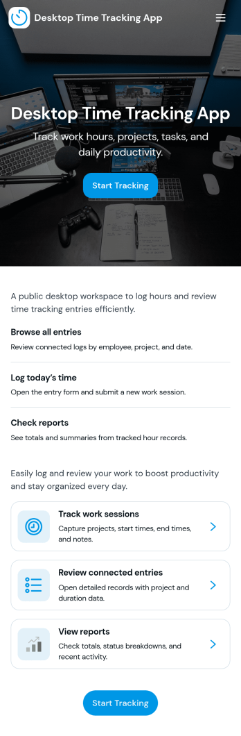 Desktop Time Tracking App Template