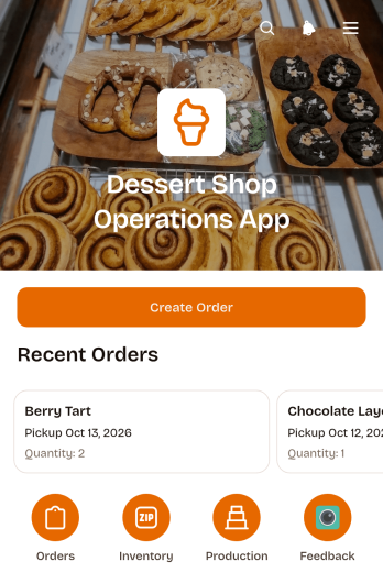Dessert Shop Operations App Template