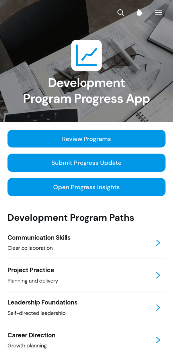 Development Program Progress App Template
