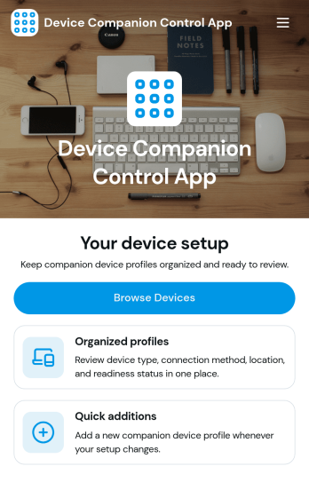 Device Companion Control App Template