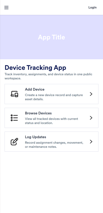 Device Tracking App Template
