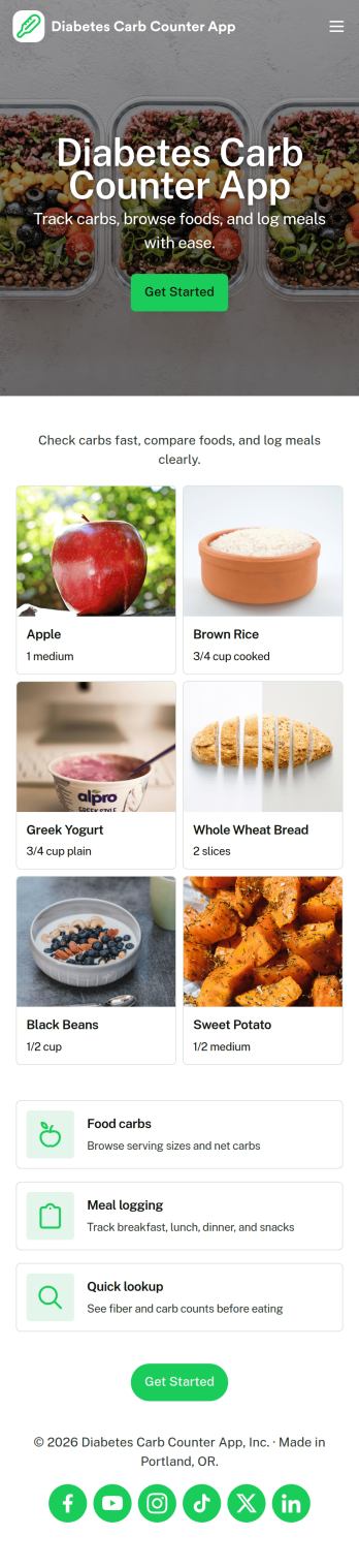 Diabetes Carb Counter App Template