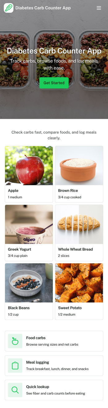 Diabetes Carb Counter App Template