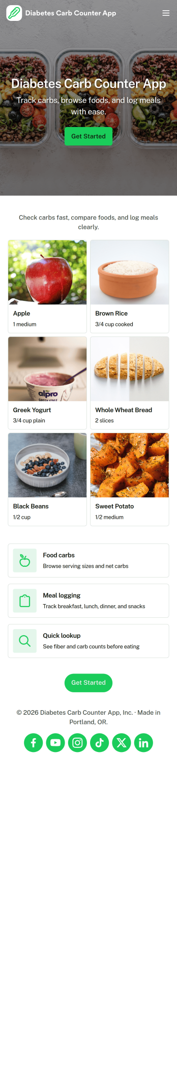 Diabetes Carb Counter App Template