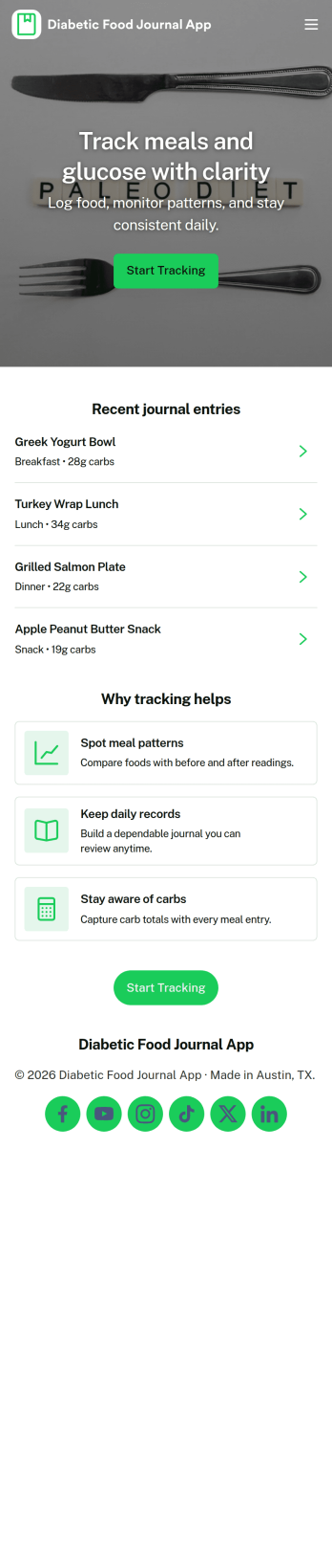 Diabetic Food Journal App Template