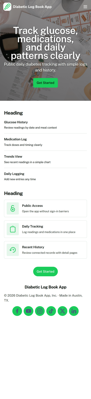Diabetic Log Book App Template