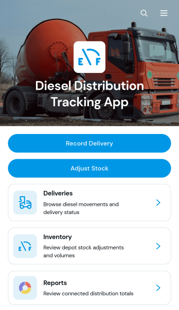 Diesel Distribution Tracking App Template