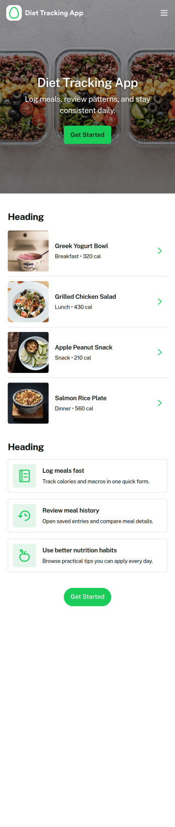 Diet Tracking App Template