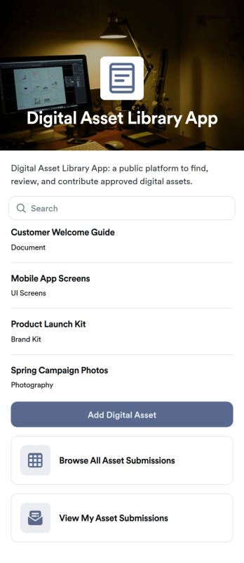 Digital Asset Library App Template