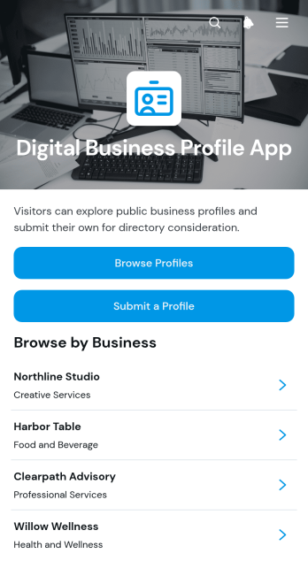 Digital Business Profile App Template