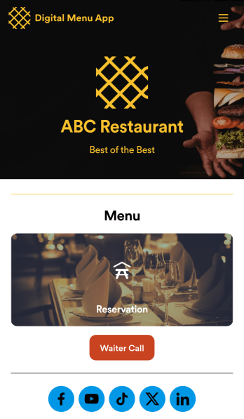 Digital Menu App Template