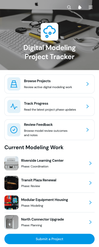 Digital Modeling Project Tracker App Template