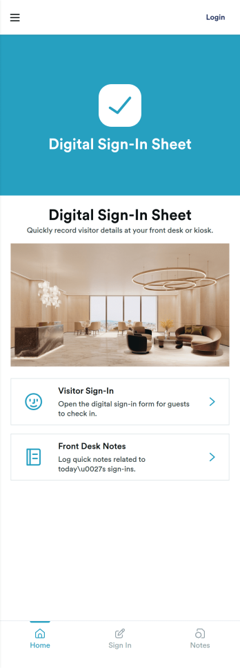 Digital Sign-In Sheet App Template