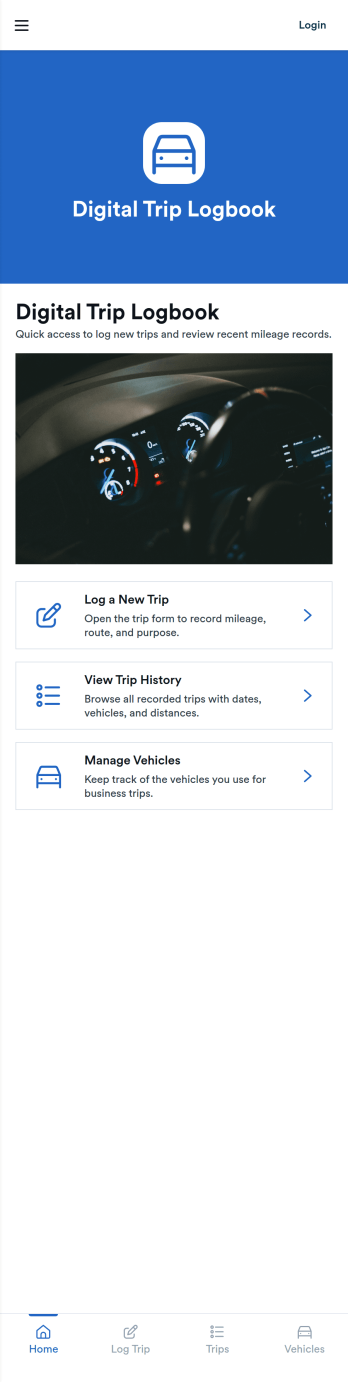 Digital Trip Logbook App Template