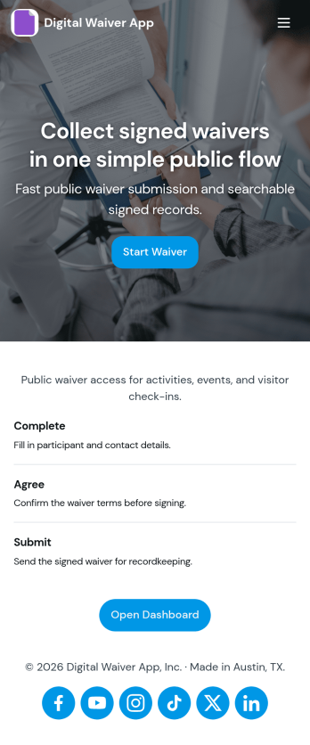 Digital Waiver App Template