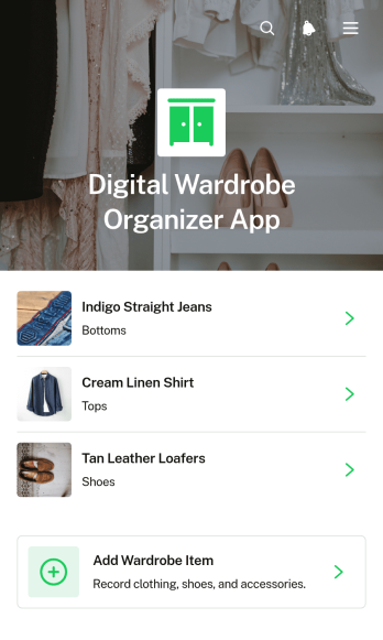 Digital Wardrobe Organizer App Template