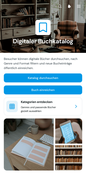 Digitale Buchkatalog-App