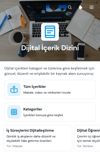 Dijital İçerik Dizini Uygulama Șablonu