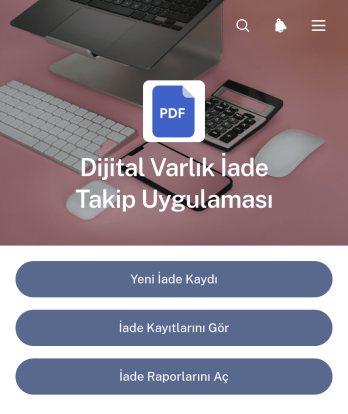 Dijital Varlık İade Takip Uygulama Șablonu