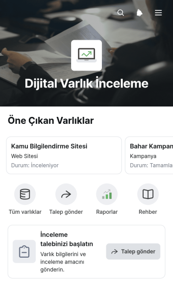 Dijital Varlık İnceleme Uygulama Șablonu