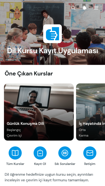 Dil Kursu Kayıt Uygulama Șablonu