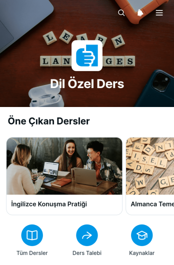 Dil Özel Ders Uygulama Șablonu