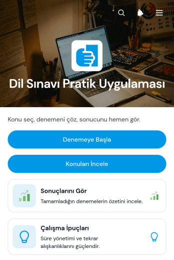 Dil Sınavı Alıştırma Uygulama Șablonu