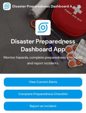Disaster Preparedness Dashboard App Template