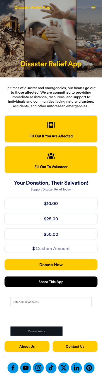 Disaster Relief App Template