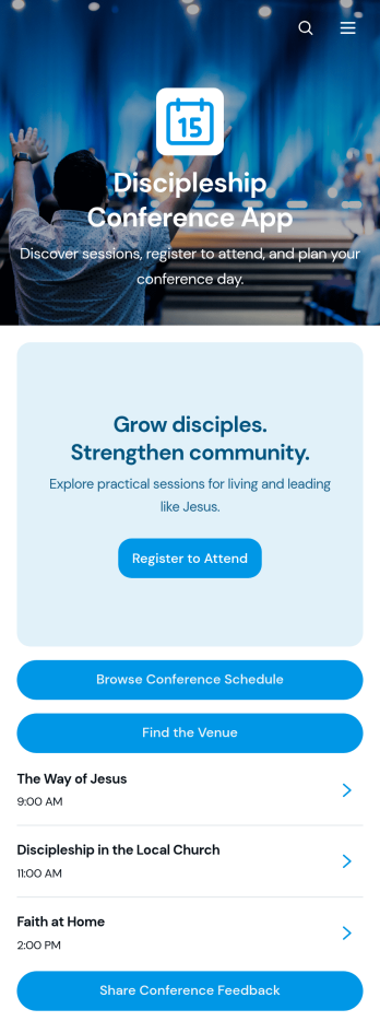 Discipleship Conference App Template